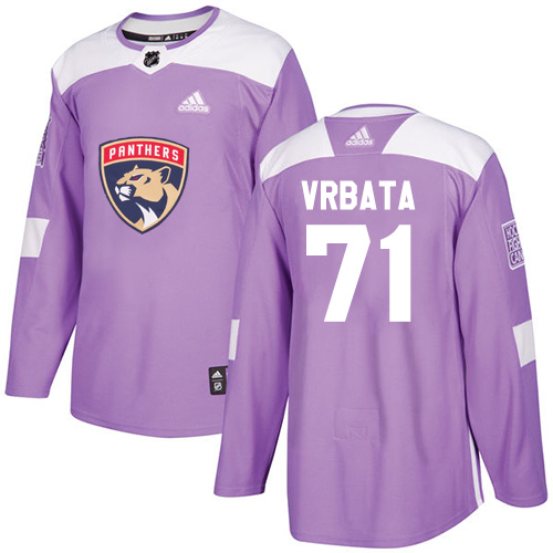 Adidas Panthers #71 Radim Vrbata Purple Authentic Fights Cancer Stitched Youth NHL Jersey - Click Image to Close